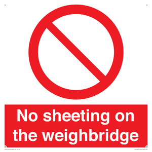 No sheeting on the weighbridge